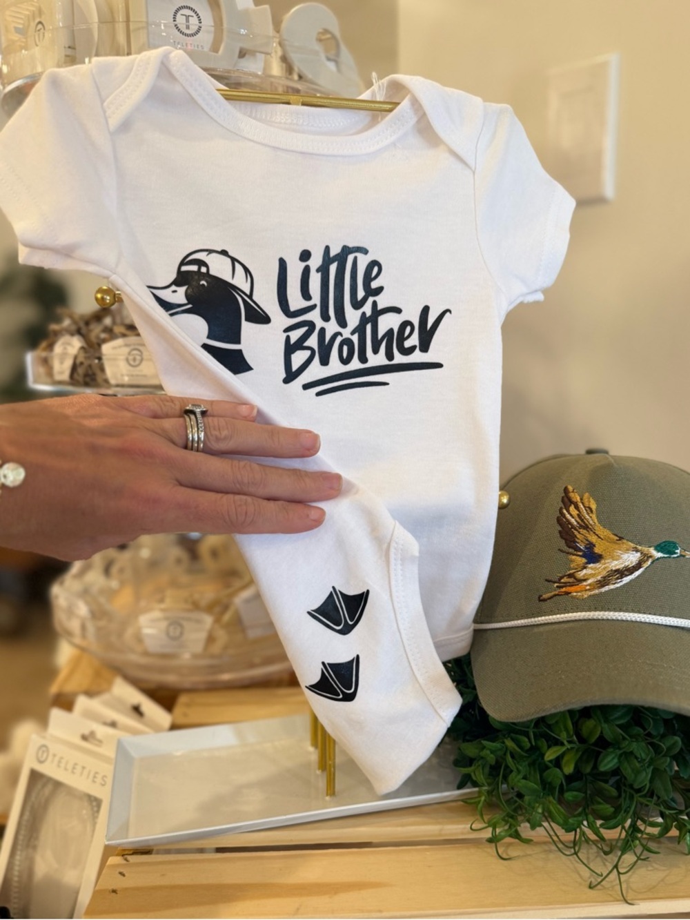 Adorable Little Brother Duck Design Baby Onesie (NEW) 6-9 Months